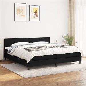 vidaXL Sommier à Lattes de Lit avec Matelas, Lit Rembourré avec Tête de Lit, Lit Double, Lit Adulte de Chambre, Moderne, Noir 200x200 cm Tissu vidaXL Sommier à Lattes de Lit avec Matelas, Lit Rembourré avec Tête de Lit, Lit Double, Lit Adulte de Chambre, Moderne, Noir 200x200 cm Tissu