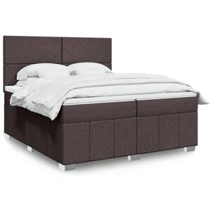 vidaXL Sommier à lattes de lit avec matelas Marron foncé 200x200 cm vidaXL Sommier à lattes de lit avec matelas Marron foncé 200x200 cm