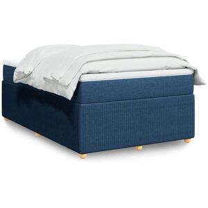 vidaXL Sommier à lattes de lit avec matelas Bleu 120x200 cm Tissu vidaXL Sommier à lattes de lit avec matelas Bleu 120x200 cm Tissu