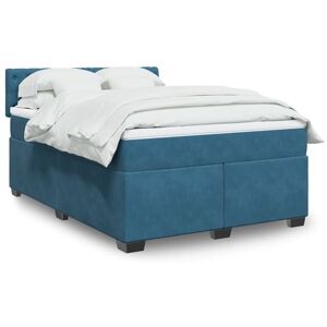 vidaXL Sommier à lattes de lit et matelas Bleu foncé 140x200cm Velours vidaXL Sommier à lattes de lit et matelas Bleu foncé 140x200cm Velours