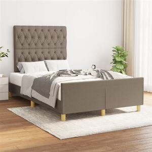 vidaXL Bedframe met hoofdeinde stof taupe 120x200 cm vidaXL Bedframe met hoofdeinde stof taupe 120x200 cm