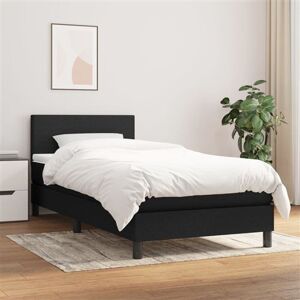 vidaXL Sommier à Lattes de Lit avec Matelas, Lit Rembourré, Lit Simple, Lit Adulte de Chambre à Coucher Intérieur, Moderne, Noir 100x200 cm Tissu vidaXL Sommier à Lattes de Lit avec Matelas, Lit Rembourré, Lit Simple, Lit Adulte de Chambre à Coucher Intérieur, Moderne, Noir 100x200 cm Tissu