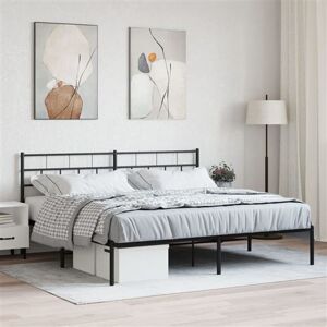 vidaXL Bedframe met hoofdbord metaal zwart 180x200 cm vidaXL Bedframe met hoofdbord metaal zwart 180x200 cm