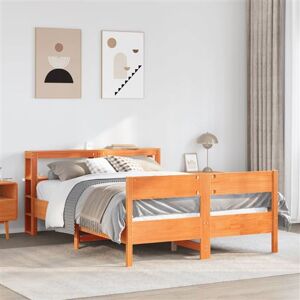 vidaXL Cadre de lit avec tête de lit cire marron 120x190cm bois de pin, lit, meuble de chambre à coucher, lit en bois, lit double vidaXL Cadre de lit avec tête de lit cire marron 120x190cm bois de pin, lit, meuble de chambre à coucher, lit en bois, lit double