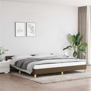 vidaXL Bedframe zonder matras stof donkerbruin 200x200 cm347442 vidaXL Bedframe zonder matras stof donkerbruin 200x200 cm347442