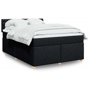 vidaXL Sommier à lattes de lit avec matelas Noir 160x200 cm Tissu vidaXL Sommier à lattes de lit avec matelas Noir 160x200 cm Tissu