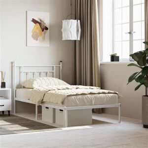 vidaXL Bedframe met hoofdbord metaal wit 100x190 cm vidaXL Bedframe met hoofdbord metaal wit 100x190 cm