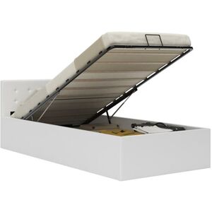 vidaXL Bedframe met opbergruimte hydraulisch kunstleer wit 90x200 cm285516 vidaXL Bedframe met opbergruimte hydraulisch kunstleer wit 90x200 cm285516
