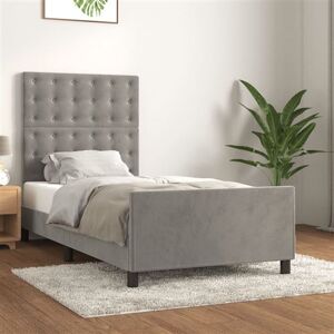 vidaXL Bedframe zonder matras 80x200 cm fluweel lichtgrijs3125965 vidaXL Bedframe zonder matras 80x200 cm fluweel lichtgrijs3125965