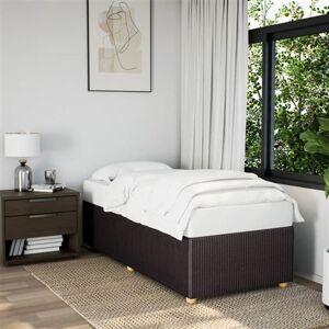 vidaXL Cadre de lit sans matelas marron foncé 90x200 cm tissu vidaXL Cadre de lit sans matelas marron foncé 90x200 cm tissu