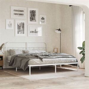 vidaXL Cadre de lit métal sans matelas et tête de lit blanc 193x203 cm vidaXL Cadre de lit métal sans matelas et tête de lit blanc 193x203 cm