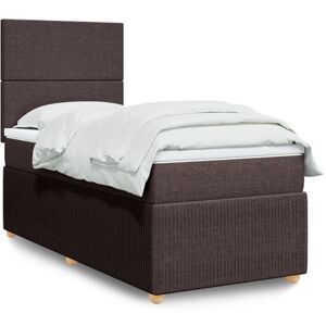 vidaXL Sommier à lattes de lit avec matelas Marron foncé 90x190 cm vidaXL Sommier à lattes de lit avec matelas Marron foncé 90x190 cm