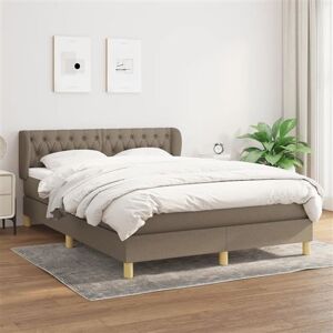 vidaXL Sommier à Lattes de Lit avec Matelas, Lit Rembourré, Lit Double, Lit Adulte de Chambre à Coucher Intérieur, Moderne, Taupe 140x190 cm Tissu vidaXL Sommier à Lattes de Lit avec Matelas, Lit Rembourré, Lit Double, Lit Adulte de Chambre à Coucher Intérieur, Moderne, Taupe 140x190 cm Tissu
