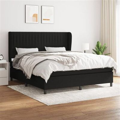 vidaXL Boxspring met matras stof zwart 180x200 cm vidaXL Boxspring met matras stof zwart 180x200 cm