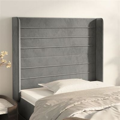vidaXL Tête de Lit avec Oreilles Meuble de Chambre à Coucher Accessoire de Lit Simple Tête de Cadre de Lit Gris Clair 83x16x118/128 cm Velours vidaXL Tête de Lit avec Oreilles Meuble de Chambre à Coucher Accessoire de Lit Simple Tête de Cadre de Lit Gris Clair 83x16x118/128 cm Velours