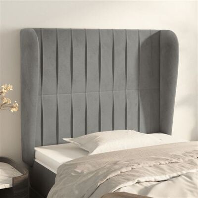 vidaXL Tête de Lit avec Oreilles Meuble de Chambre à Coucher Accessoire de Lit Simple Tête de Cadre de Lit Gris Clair 103x23x118/128 cm Velours vidaXL Tête de Lit avec Oreilles Meuble de Chambre à Coucher Accessoire de Lit Simple Tête de Cadre de Lit Gris Clair 103x23x118/128 cm Velours
