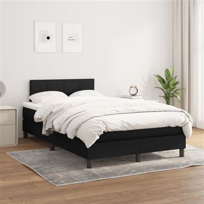 vidaXL Sommier à Lattes de Lit avec Matelas, Lit Rembourré, Lit Double, Lit Adulte de Chambre à Coucher Intérieur, Moderne, Noir 120x200 cm Tissu vidaXL Sommier à Lattes de Lit avec Matelas, Lit Rembourré, Lit Double, Lit Adulte de Chambre à Coucher Intérieur, Moderne, Noir 120x200 cm Tissu