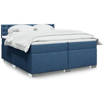 vidaXL Sommier à lattes de lit avec matelas Bleu 200x200 cm Tissu, lit, lit à plate-forme, lit à panneaux, meuble de chambre à coucher, canapé-lit vidaXL Sommier à lattes de lit avec matelas Bleu 200x200 cm Tissu, lit, lit à plate-forme, lit à panneaux, meuble de chambre à coucher, canapé-lit