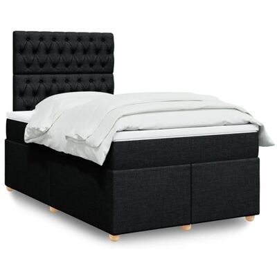 vidaXL Sommier à lattes de lit avec matelas Noir 120x200 cm Tissu, lit, lit à plate-forme, lit à panneaux, meuble de chambre à coucher, canapé-lit vidaXL Sommier à lattes de lit avec matelas Noir 120x200 cm Tissu, lit, lit à plate-forme, lit à panneaux, meuble de chambre à coucher, canapé-lit