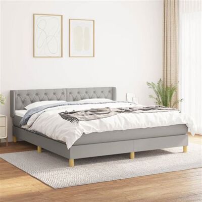 vidaXL Sommier à Lattes de Lit avec Matelas, Lit Rembourré, Lit Double, Lit Adulte de Chambre à Coucher Intérieur, Moderne, Gris Clair 160x200cm Tissu vidaXL Sommier à Lattes de Lit avec Matelas, Lit Rembourré, Lit Double, Lit Adulte de Chambre à Coucher Intérieur, Moderne, Gris Clair 160x200cm Tissu