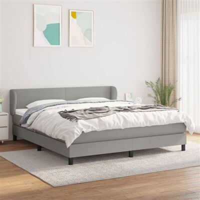 vidaXL Sommier à Lattes de Lit avec Matelas, Lit Rembourré, Lit Double, Lit Adulte de Chambre à Coucher Intérieur, Moderne, Gris Clair 160x200cm Tissu vidaXL Sommier à Lattes de Lit avec Matelas, Lit Rembourré, Lit Double, Lit Adulte de Chambre à Coucher Intérieur, Moderne, Gris Clair 160x200cm Tissu