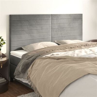 vidaXL 4 x Têtes de Lit Meubles de Chambre à Coucher Accessoires de Lit Simple Têtes de Cadre de Lit Intérieur Gris Clair 90x5x78/88 cm Velours vidaXL 4 x Têtes de Lit Meubles de Chambre à Coucher Accessoires de Lit Simple Têtes de Cadre de Lit Intérieur Gris Clair 90x5x78/88 cm Velours