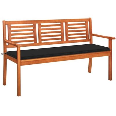 vidaXL Tuinbank 3-zits met kussen 150 cm massief eucalyptushout3061003 vidaXL Tuinbank 3-zits met kussen 150 cm massief eucalyptushout3061003
