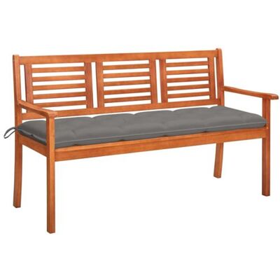 vidaXL Tuinbank 3-zits met kussen 150 cm massief eucalyptushout3061012 vidaXL Tuinbank 3-zits met kussen 150 cm massief eucalyptushout3061012