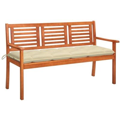 vidaXL Banc de Jardin 3 Places avec Coussin Meuble de Patio Banc d'Extérieur Meuble de Terrasse Banc de Parc 150 cm Bois d'Eucalyptus vidaXL Banc de Jardin 3 Places avec Coussin Meuble de Patio Banc d'Extérieur Meuble de Terrasse Banc de Parc 150 cm Bois d'Eucalyptus
