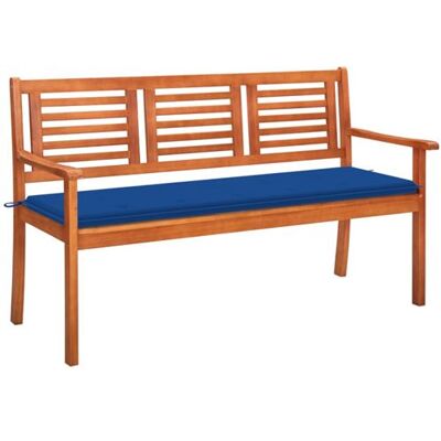 vidaXL Tuinbank 3-zits met kussen 150 cm massief eucalyptushout3061006 vidaXL Tuinbank 3-zits met kussen 150 cm massief eucalyptushout3061006