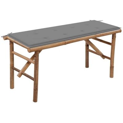 vidaXL Tuinbank inklapbaar met kussen 118 cm bamboe3063850 vidaXL Tuinbank inklapbaar met kussen 118 cm bamboe3063850