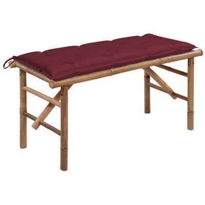 vidaXL Tuinbank inklapbaar met kussen 118 cm bamboe3063873 vidaXL Tuinbank inklapbaar met kussen 118 cm bamboe3063873