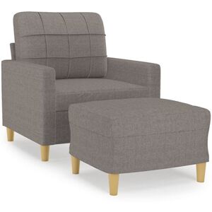 vidaXL Fauteuil met voetenbank 60 cm stof taupe3201000 vidaXL Fauteuil met voetenbank 60 cm stof taupe3201000
