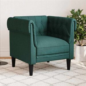 vidaXL Fauteuil Chesterfield-stijl stof donkergroen372542 vidaXL Fauteuil Chesterfield-stijl stof donkergroen372542
