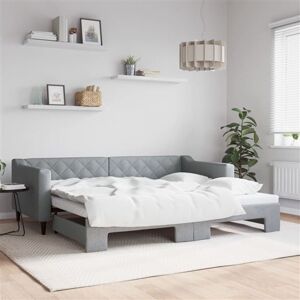 vidaXL Lit de jour avec lit gigogne gris clair 90x200 cm tissu, canapé-lit, canapé-lit confortable, lit de jour gigogne, lit d'appoint vidaXL Lit de jour avec lit gigogne gris clair 90x200 cm tissu, canapé-lit, canapé-lit confortable, lit de jour gigogne, lit d'appoint