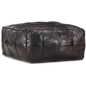 vidaXL Poef 60x60x30 cm echt geitenleer zwart248134 vidaXL Poef 60x60x30 cm echt geitenleer zwart248134