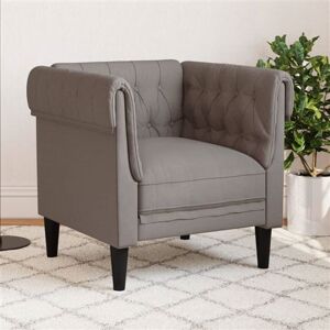 vidaXL Fauteuil Chesterfield-stijl stof taupe372543 vidaXL Fauteuil Chesterfield-stijl stof taupe372543