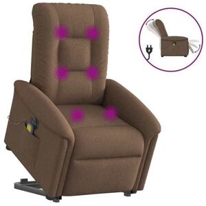 vidaXL Sta-op-massagestoel elektrisch verstelbaar stof bruin3303288 vidaXL Sta-op-massagestoel elektrisch verstelbaar stof bruin3303288