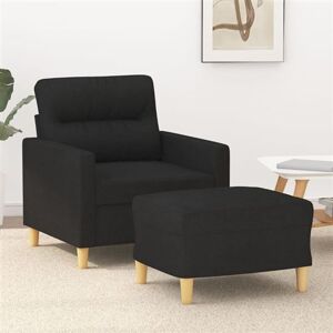 vidaXL Fauteuil met voetenbank 60 cm stof zwart3201069 vidaXL Fauteuil met voetenbank 60 cm stof zwart3201069
