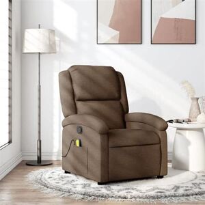 vidaXL Massagestoel verstelbaar stof bruin371767 vidaXL Massagestoel verstelbaar stof bruin371767