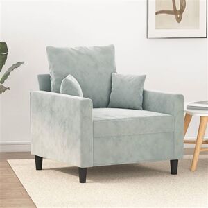 vidaXL Fauteuil 60 cm fluweel lichtgrijs359283 vidaXL Fauteuil 60 cm fluweel lichtgrijs359283