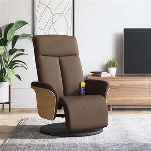 vidaXL Massagestoel verstelbaar met voetensteun stof bruin 356536 vidaXL Massagestoel verstelbaar met voetensteun stof bruin 356536