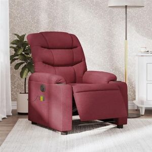 vidaXL Fauteuil de Massage Inclinable Électrique, Chaise de Relaxation avec Dossier, Siège avec Accoudoirs, Fauteuil TV de Salon, Rouge Bordeaux Tissu 3206639 vidaXL Fauteuil de Massage Inclinable Électrique, Chaise de Relaxation avec Dossier, Siège avec Accoudoirs, Fauteuil TV de Salon, Rouge Bordeaux Tissu 3206639