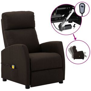 vidaXL Massagestoel elektrisch verstelbaar stof donkerbruin vidaXL Massagestoel elektrisch verstelbaar stof donkerbruin