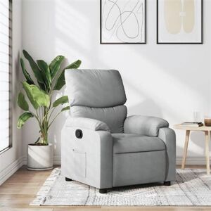 vidaXL Fauteuil verstelbaar stof lichtgrijs373410 vidaXL Fauteuil verstelbaar stof lichtgrijs373410