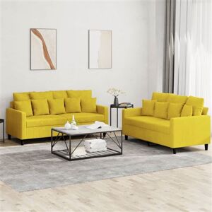 vidaXL 2-delige Loungeset met kussens fluweel geel vidaXL 2-delige Loungeset met kussens fluweel geel