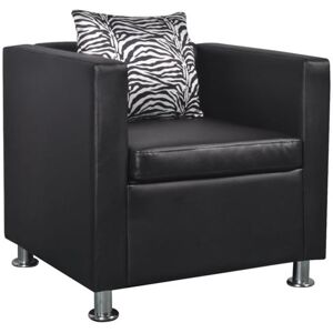 vidaXL Fauteuil kunstleer zwart vidaXL Fauteuil kunstleer zwart