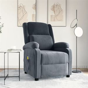 vidaXL Massagestoel fluweel donkergrijs vidaXL Massagestoel fluweel donkergrijs