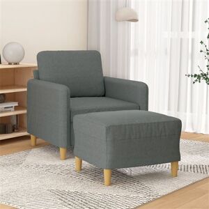vidaXL Fauteuil met voetenbank 60 cm stof donkergrijs3201185 vidaXL Fauteuil met voetenbank 60 cm stof donkergrijs3201185