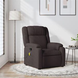 vidaXL Fauteuil de Massage Inclinable, Chaise avec Repose-pieds, Siège avec Dossier et Accoudoirs Salle de Séjour, Moderne, Marron Foncé Tissu vidaXL Fauteuil de Massage Inclinable, Chaise avec Repose-pieds, Siège avec Dossier et Accoudoirs Salle de Séjour, Moderne, Marron Foncé Tissu